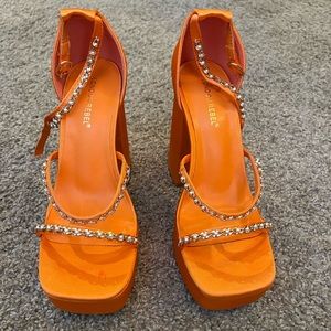 Orange Platform Heels